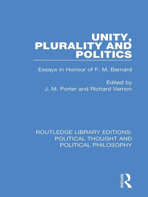 cover image of Unity, Plurality and Politics